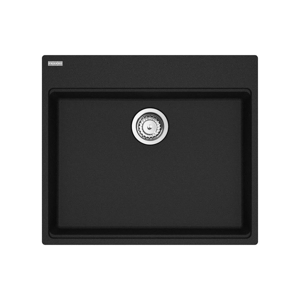 Franke - Maris Topmount 25-in x 22-in Granite ADA Single Bowl Kitchen Sink in Onyx - Onyx