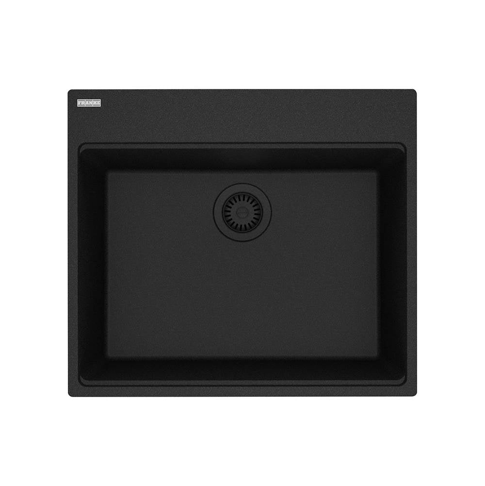 Franke - Maris Dual Mount 25-in x 22-in Granite Dual Mount Single Bowl Laundry Sink in Onyx - Onyx