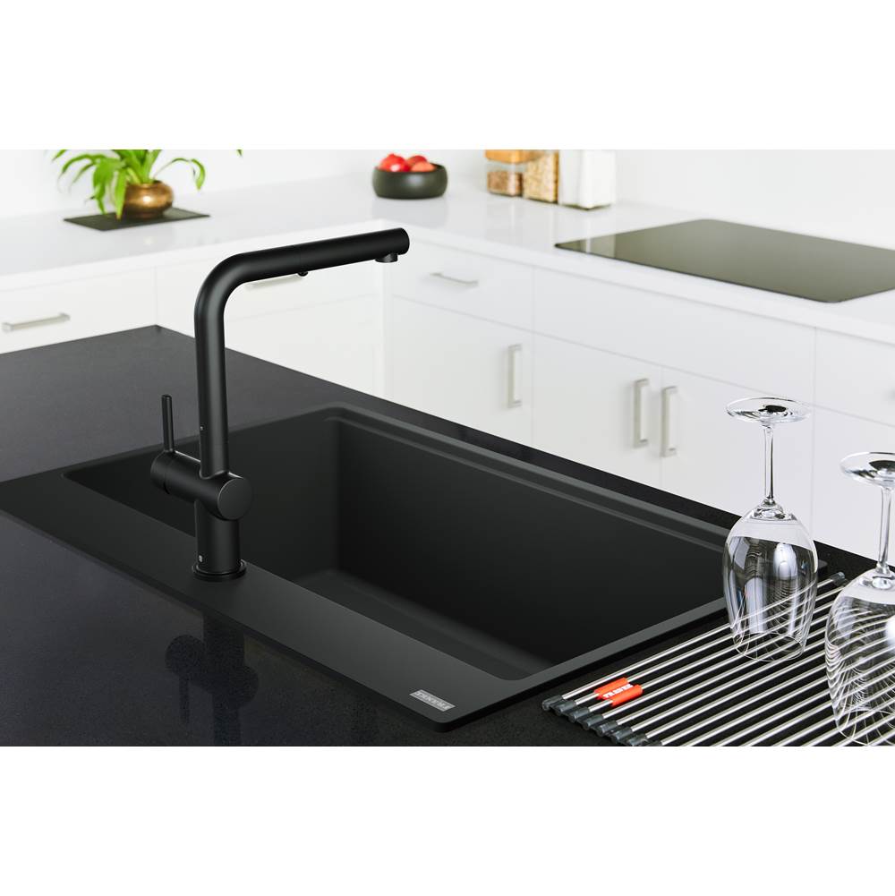 Maris Topmount 31-in x 20.88-in Granite Single Bowl Kitchen Sink in Champagne