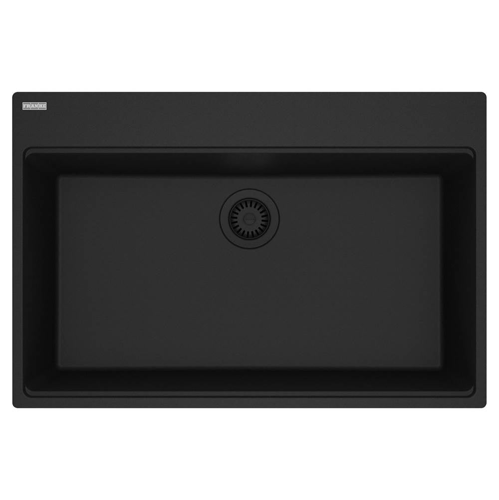 Franke - Maris Topmount 33-in x 22-in Granite Single Bowl Kitchen Sink in Matte Black - Matte Black