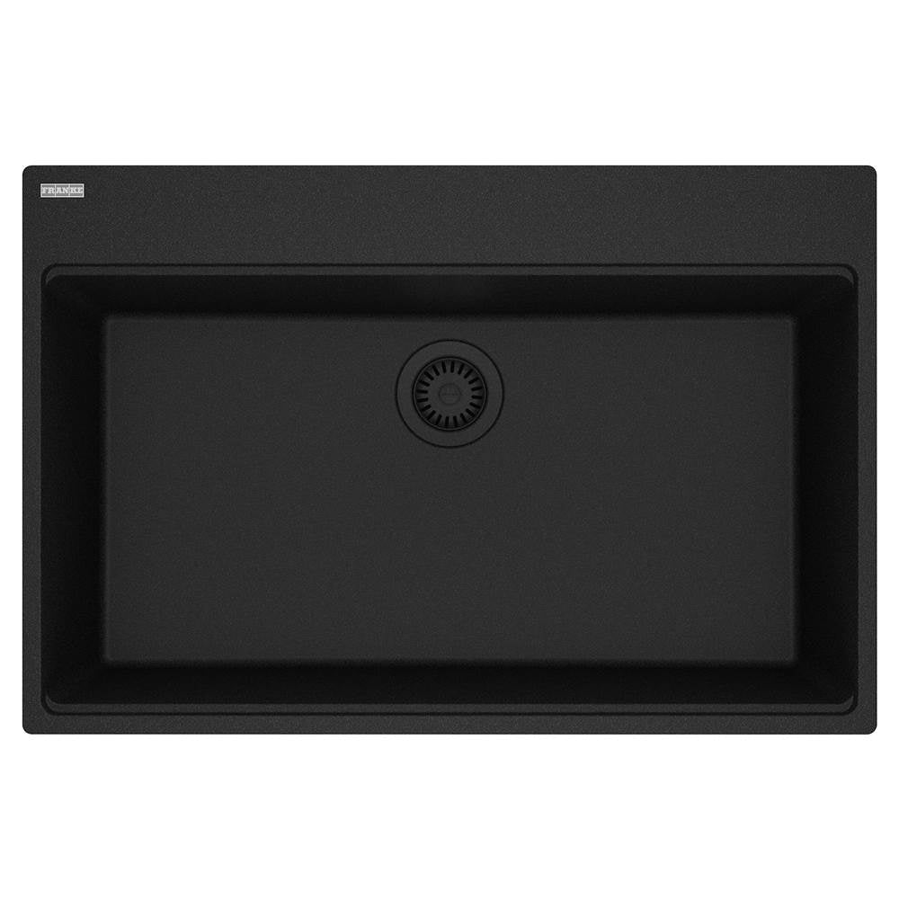 Franke - Maris Topmount 33-in x 22-in Granite Single Bowl Kitchen Sink in Onyx - Onyx