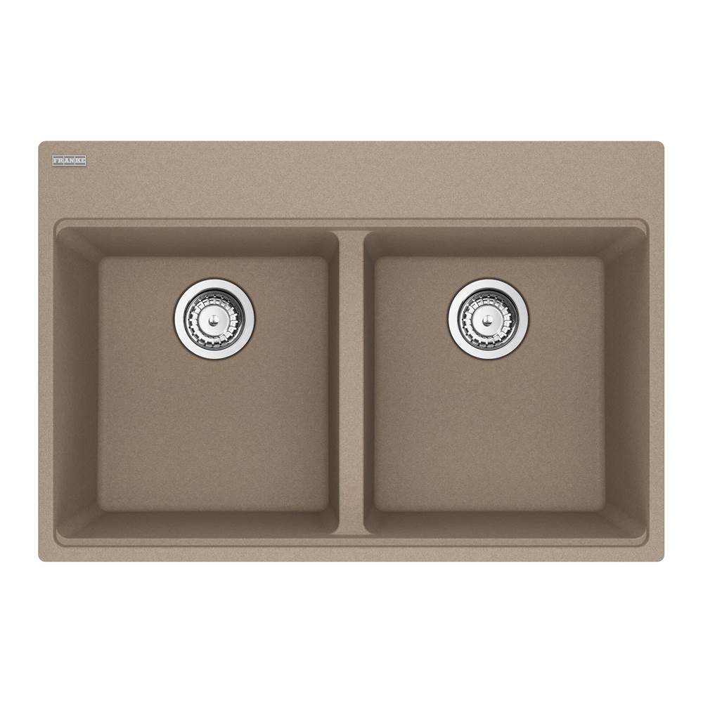 Franke - Maris Topmount 33-in x 22-in Granite Double Bowl Kitchen Sink in Oyster - Oyster