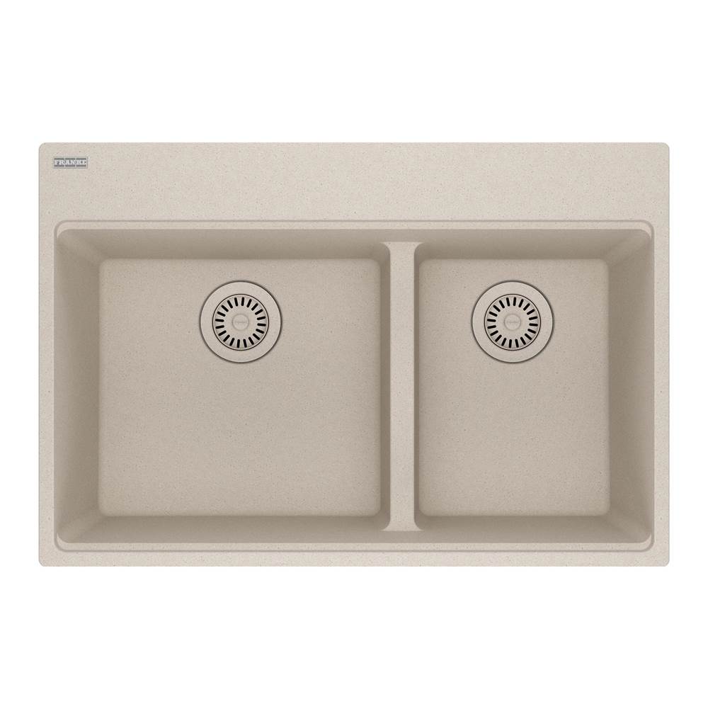 Franke - Maris Topmount 31-in x 20.9-in Granite Double Bowl Kitchen Sink in Champagne - Champagne