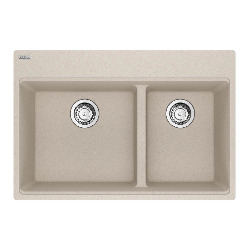 Franke - Maris Topmount 33-in x 22-in Granite Double Bowl Kitchen Sink in Champagne - Champagne