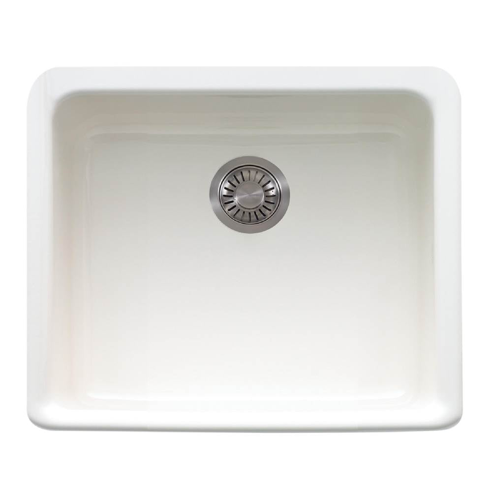 Franke - Manor House 19.5-in. x 16.0-in. White Apron Front Single Bowl Fireclay Kitchen Sink - MHK110-20WH - White