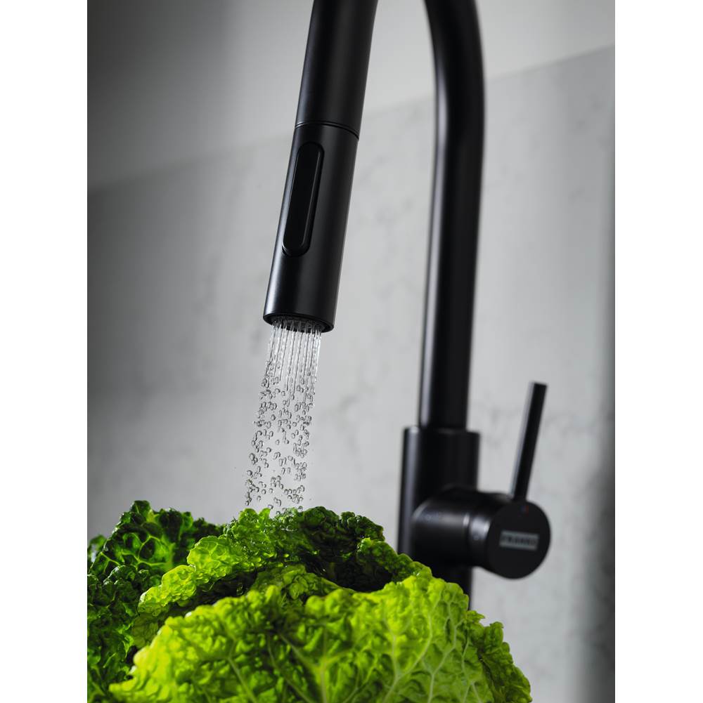 Pescara 17-inch Single Handle Pull-Down Kitchen Faucet in Matte Black, PES-PD-MBK