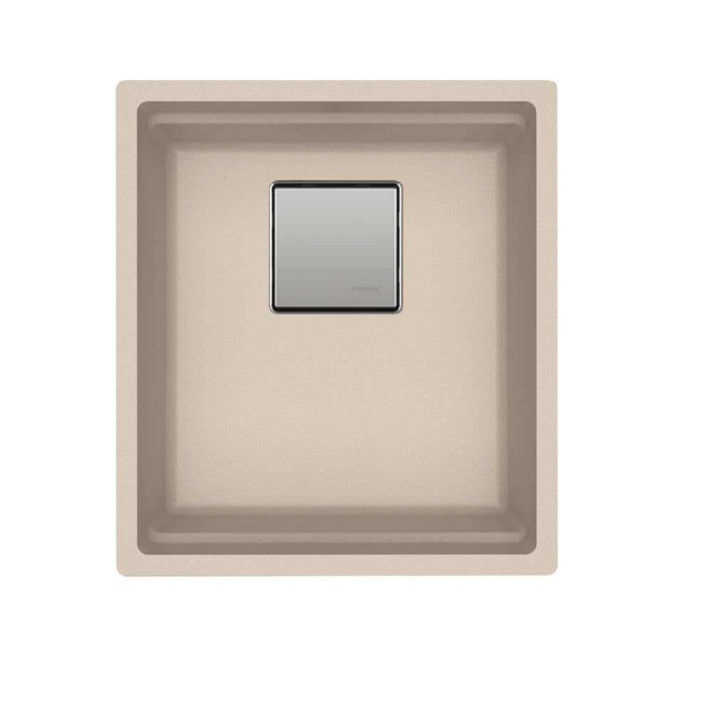 Franke - Peak 16.1-in. x 18.1-in. Granite Undermount Single Bowl Kitchen Sink in Champagne