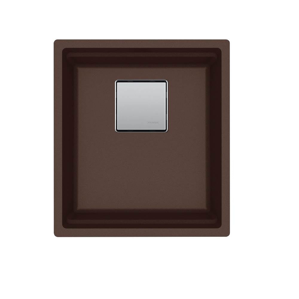 Peak 16.1-in. x 18.1-in. Granite Undermount Single Bowl Kitchen Sink in Mocha