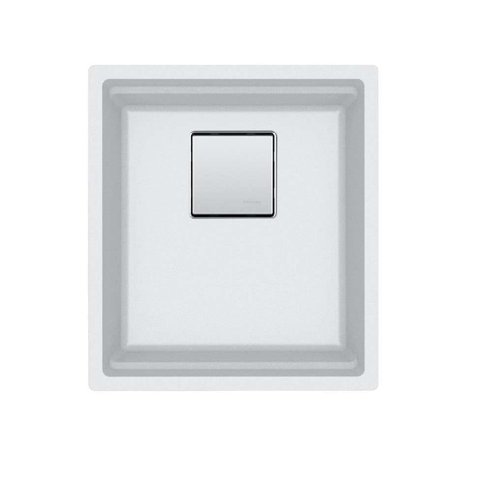 Peak 16.1-in. x 18.1-in. Granite Undermount Single Bowl Kitchen Sink in Polar White