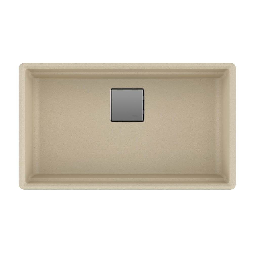 Peak 32.0-in. x 18.8-in. Granite Undermount Single Bowl Workcenter Kitchen Sink in Champagne