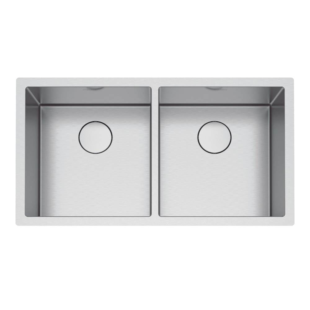 Franke - Professional 2.0 35.5-in.. x 19.5-in. 16 Gauge Stainless Steel Undermount Double Bowl Kitchen Sink - PS2X120-16-16 - Stainless Steel