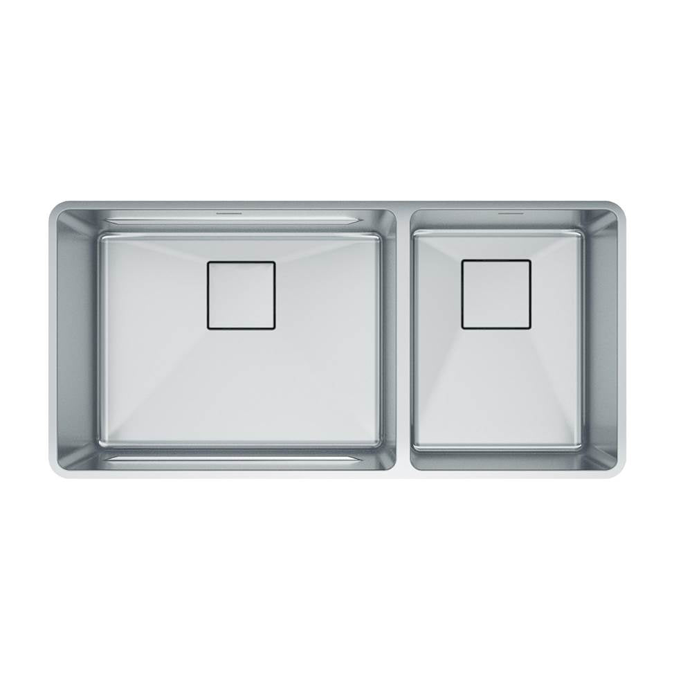 Franke - Pescara 38-in. x 18-in. 18 Gauge Stainless Steel Undermount Double Bowl Kitchen Sink - PTX160-37