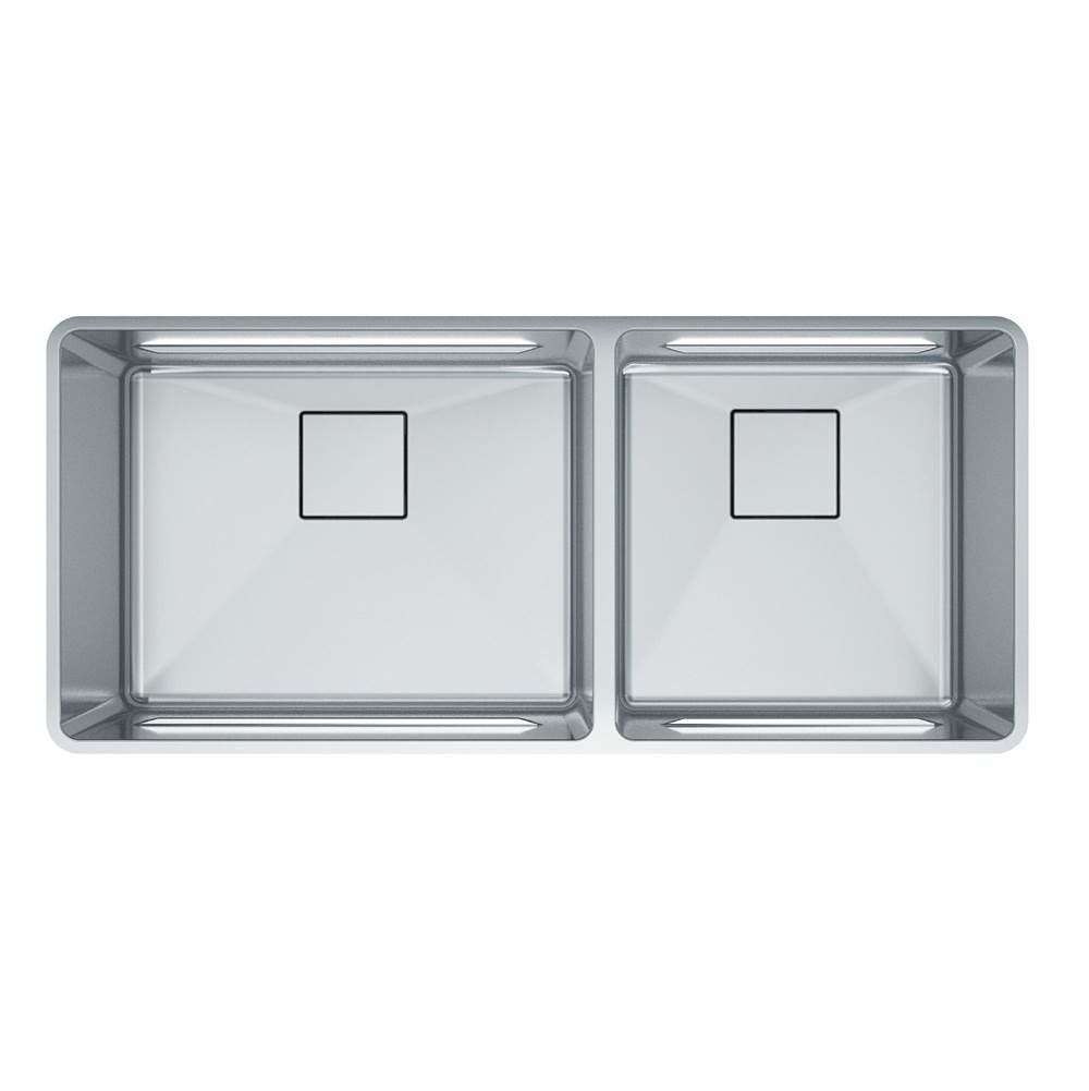 Pescara 41-in. x 18-in. 18 Gauge Stainless Steel Undermount Double Bowl Kitchen Sink - PTX160-40