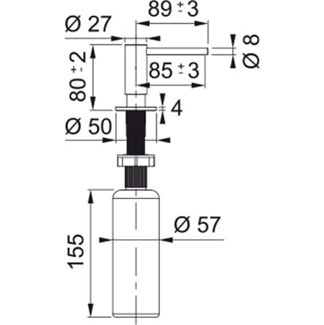 ATL-SD-316 Atlas Series Single Hole Top Refill Soap Dispenser, Stainless Steel