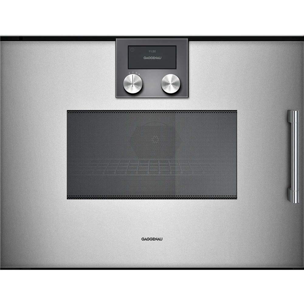Gaggenau - 200 Series Combi-Microwave Oven, Gaggenau Metallic, Left-Hinged, Controls At The Top, Flush Design
