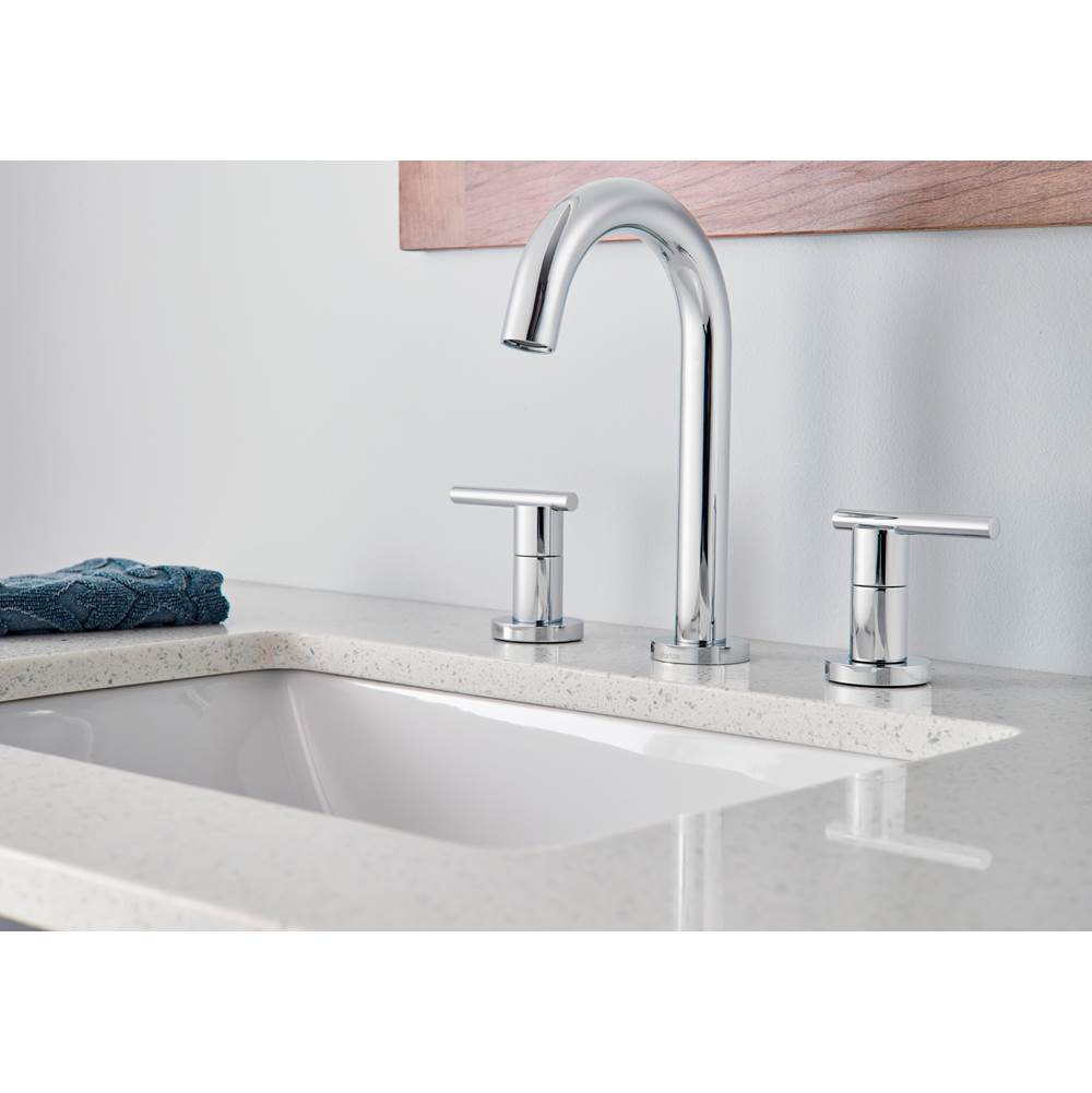 Parma Trim Line 2H Widespread Lavatory Faucet w/ Metal Touch Down Drain 1.2gpm Chrome