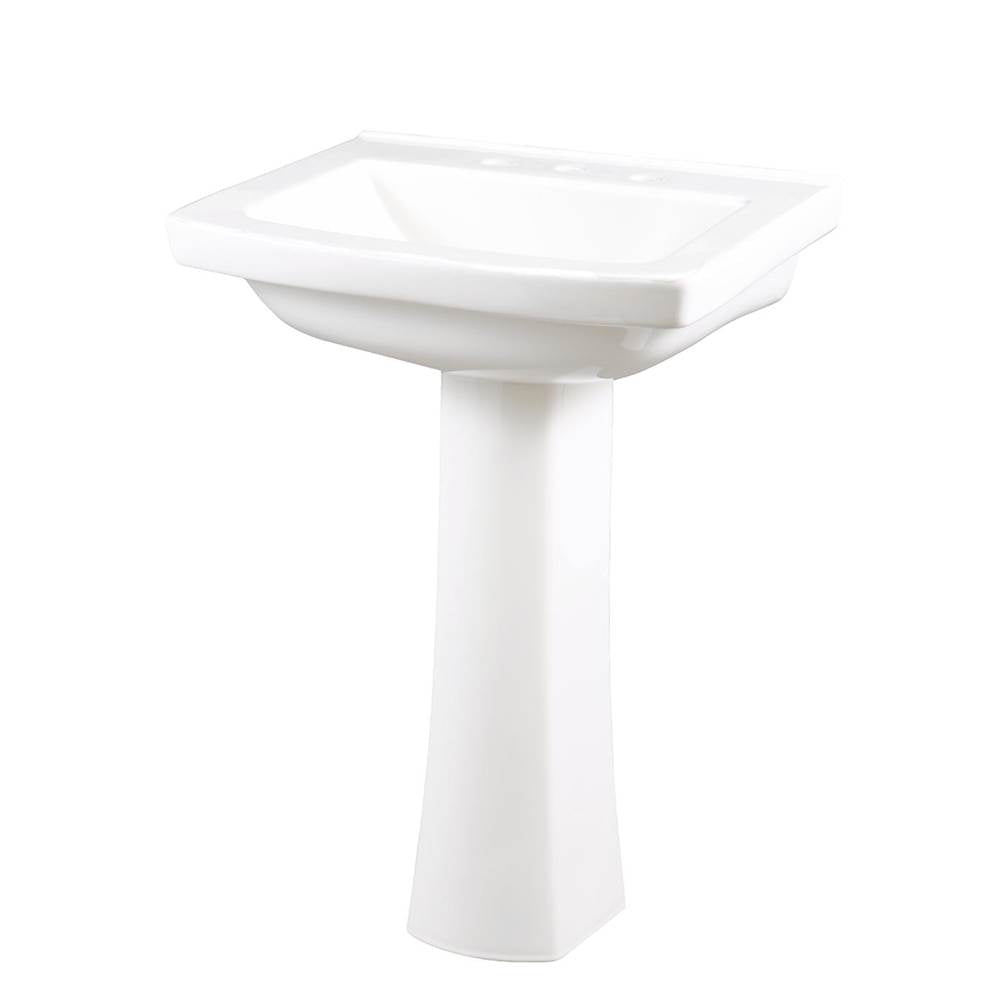 Burr Ridge Standard 8''CC Ped Lav Combo: G0012519 Lav w/ G0029848 Ped White