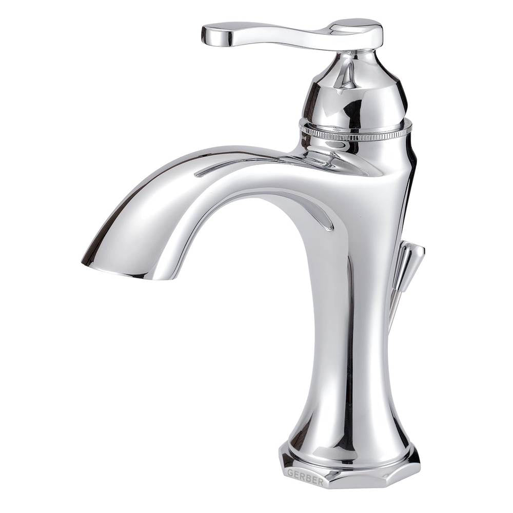 Gerber Plumbing - Draper 1H Lavatory Faucet Single Hole Mount w/ Metal Pop-Up Drain 1.2gpm Chrome - Chrome