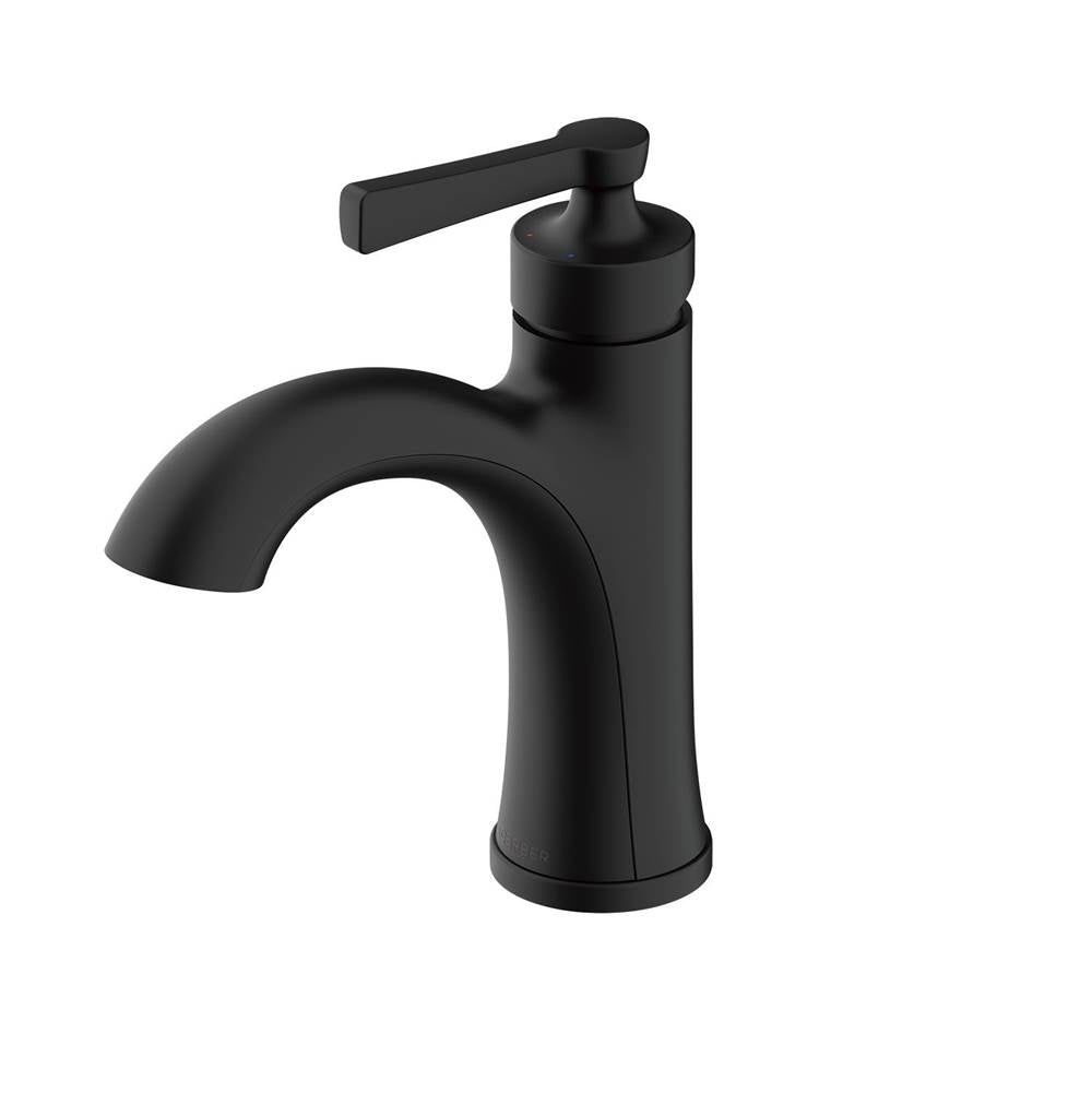 Gerber Plumbing - Northerly 1H Lavatory Faucet Single Hole Mount w/ 50/50 Touch Down Drain 1.2gpm Satin Black - Satin Black