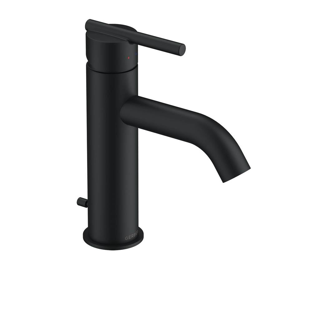 Parma 1H Lavatory Faucet w/ Metal Pop-Up Drain & Optional Deck Plate Included 1.2gpm Satin Black
