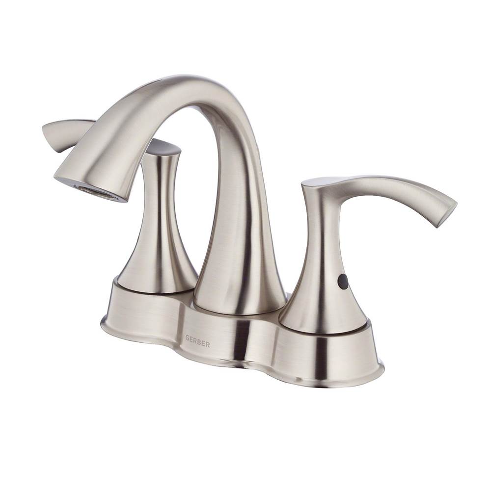 Gerber Plumbing - Antioch 2H Centerset Lavatory Faucet w/ 50/50 Touch Down Drain 1.2gpm Brushed Nickel - Brushed Nickel