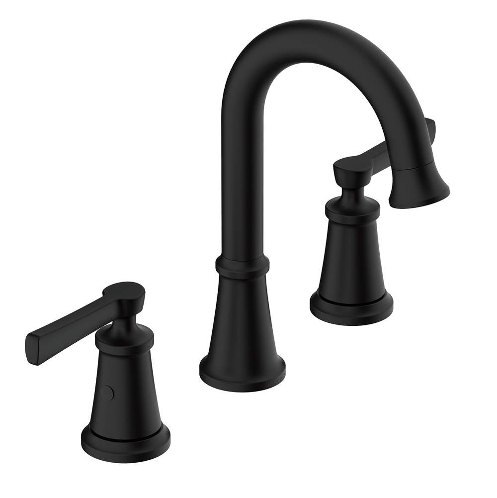 Northerly 2H Widespread Lavatory Faucet w/ 50/50 Touch Down Drain 1.2gpm Satin Black