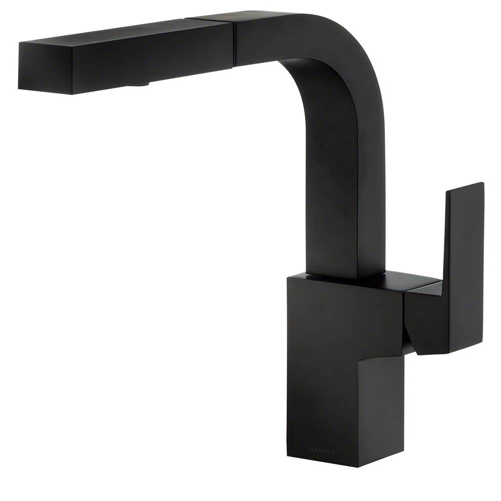 Gerber Plumbing - Mid-Town Trim Line 1H Pull-Out Kitchen Faucet w/ SnapBack Retraction 1.75gpm Satin Black - Satin Black