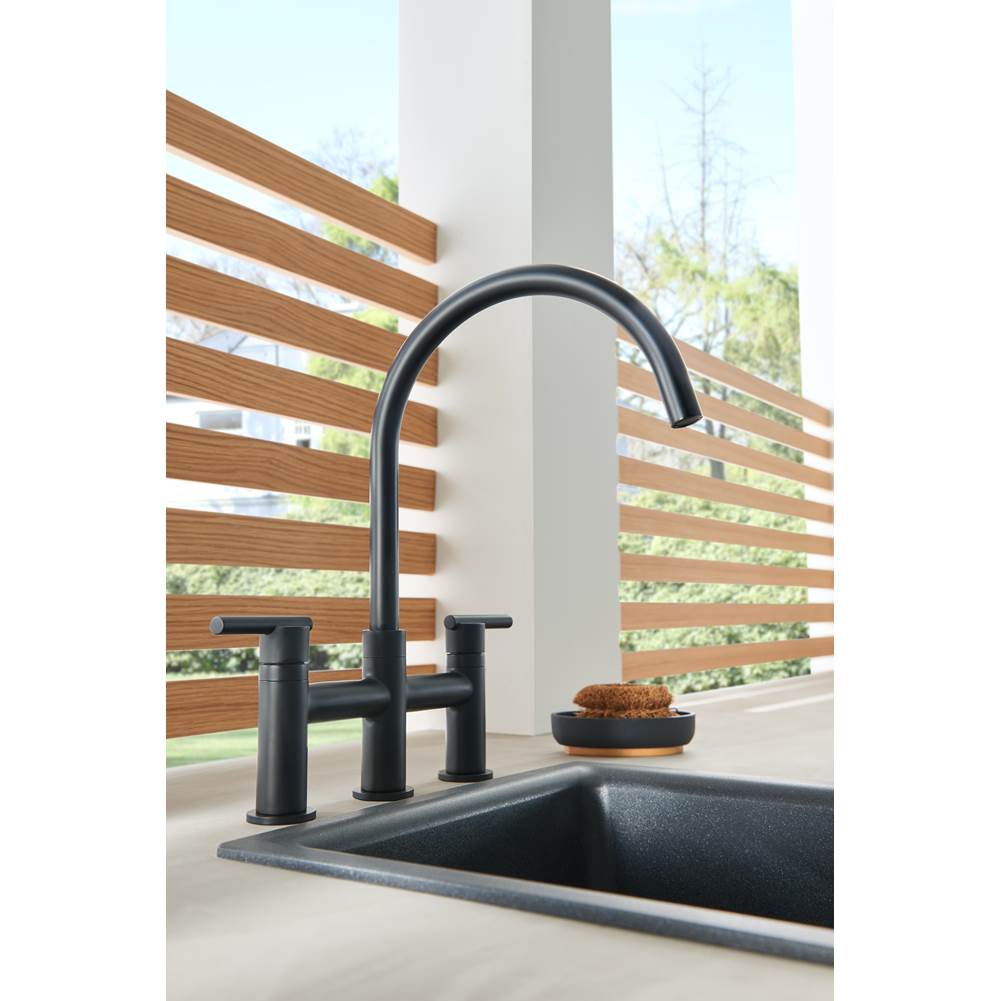 Parma 2H Bridge Kitchen Faucet w/ Spray 1.75gpm Chrome