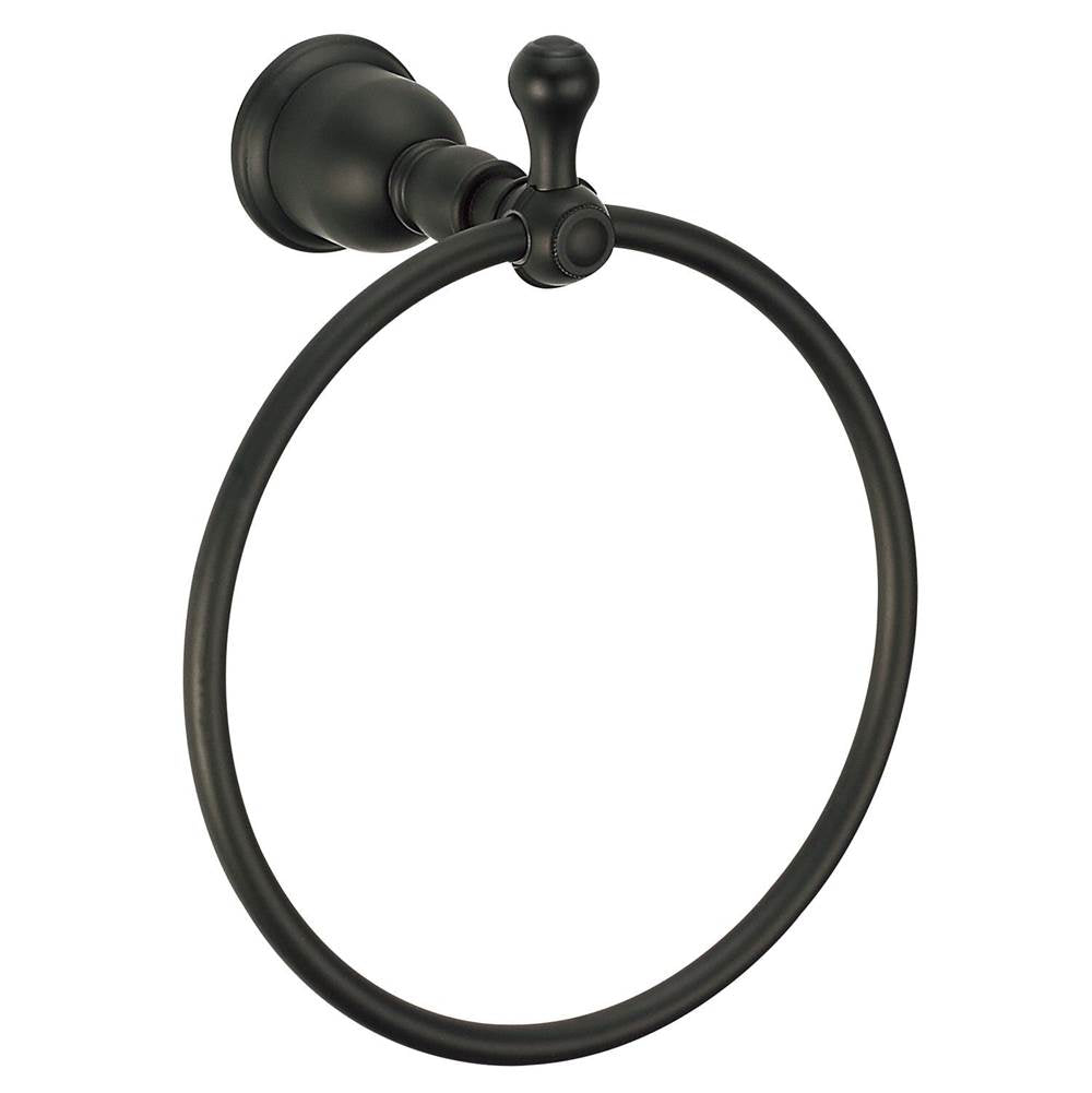 Gerber Plumbing - Opulence Towel Ring Satin Black - Satin Black