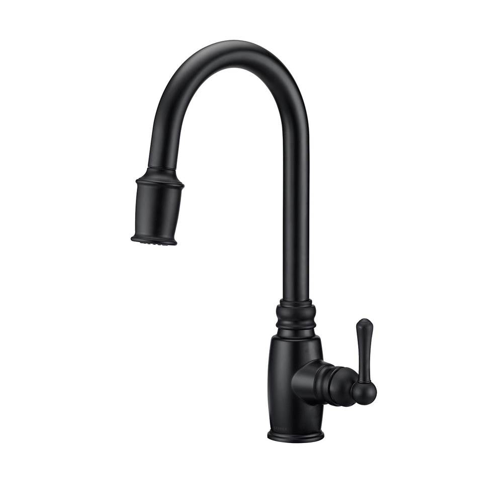 Gerber Plumbing - Opulence 1H Pull-Down Kitchen Faucet w/ Snapback 1.75gpm Satin Black - Satin Black
