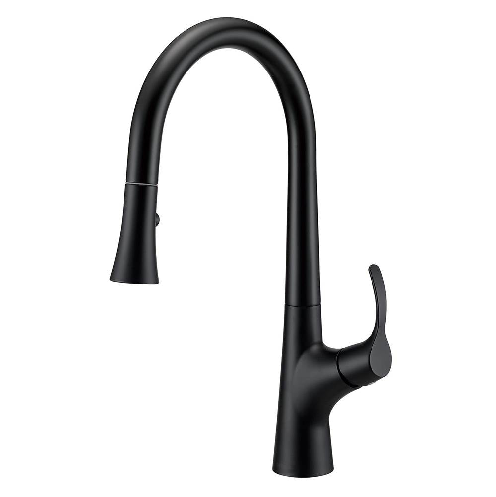 Gerber Plumbing - Antioch 1H Pull-Down Kitchen Faucet w/ Snapback 1.75gpm Satin Black - Satin Black
