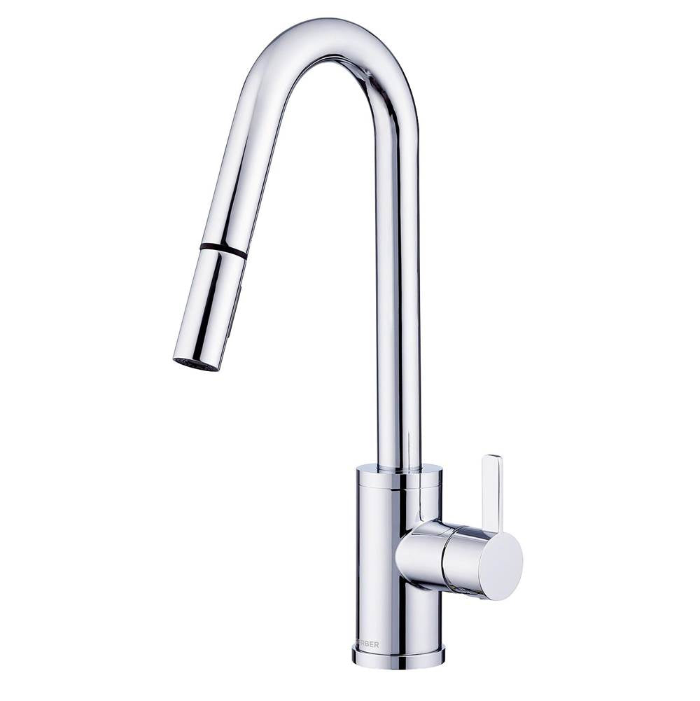 Gerber Plumbing - Amalfi 1H Pull-Down Kitchen Faucet w/SnapBack Retraction 1.75gpm Chrome - Chrome