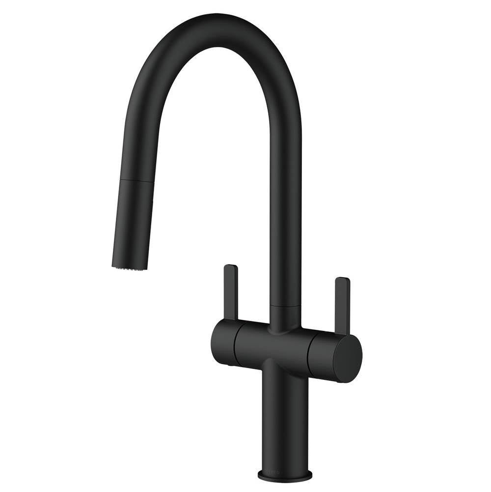 Gerber Plumbing - Amalfi 2H Pull-Down Kitchen Faucet w/ SnapBack Retraction 1.75gpm Satin Black - Satin Black