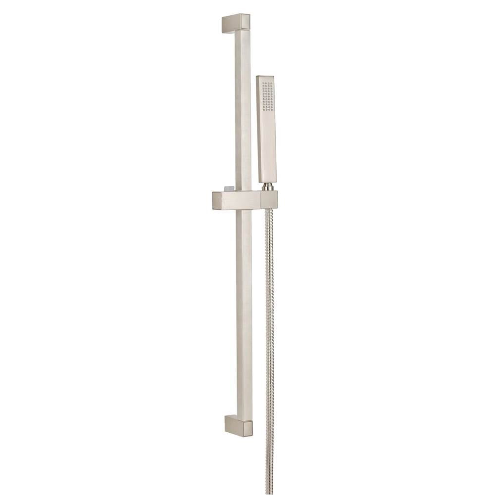 Gerber Plumbing - Versa Square 30'' Slide Bar Assembly w/ Single Function Rectangular Handshower 1.75gpm Brushed Nickel - Brushed Nickel