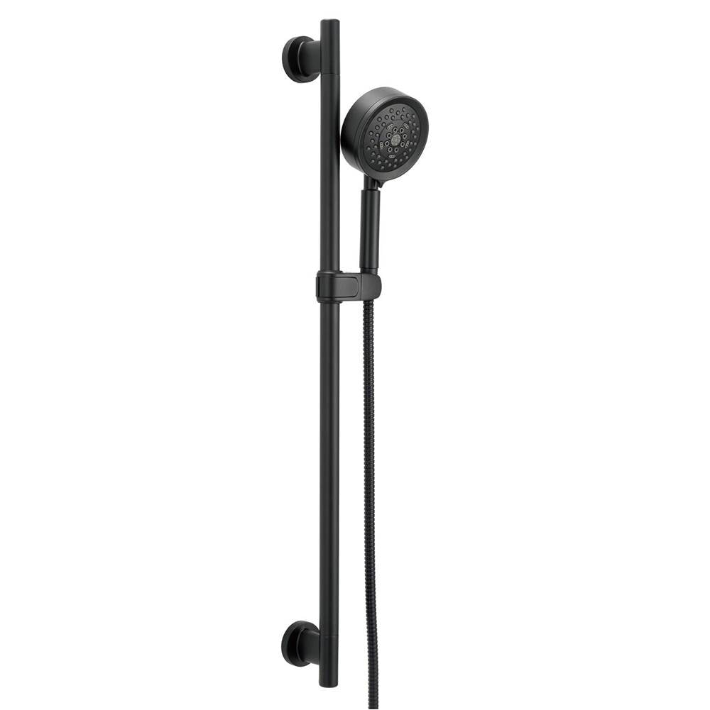 Gerber Plumbing - Versa 30'' Slide Bar Assembly w/ Parma 5 Function Handshower 1.75gpm Satin Black - Satin Black