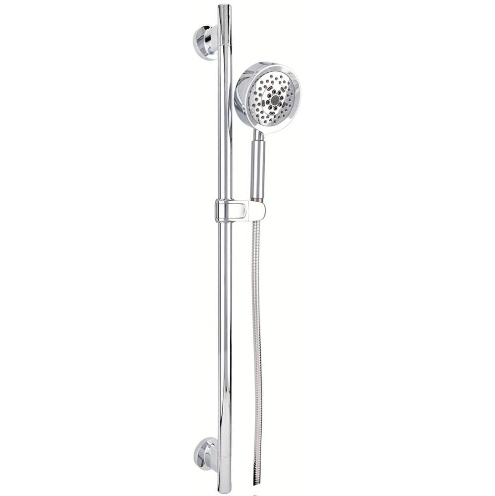 Gerber Plumbing - Versa 30'' Slide Bar Assembly w/ Parma 5 Function Handshower 1.75gpm Chrome - Chrome