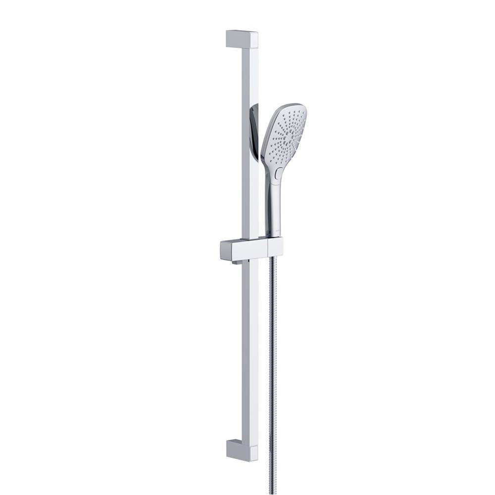 Gerber Plumbing - Versa Square 30'' Slide Bar Assembly W/ 3 Function Handshower 1.75gpm Chrome - Chrome