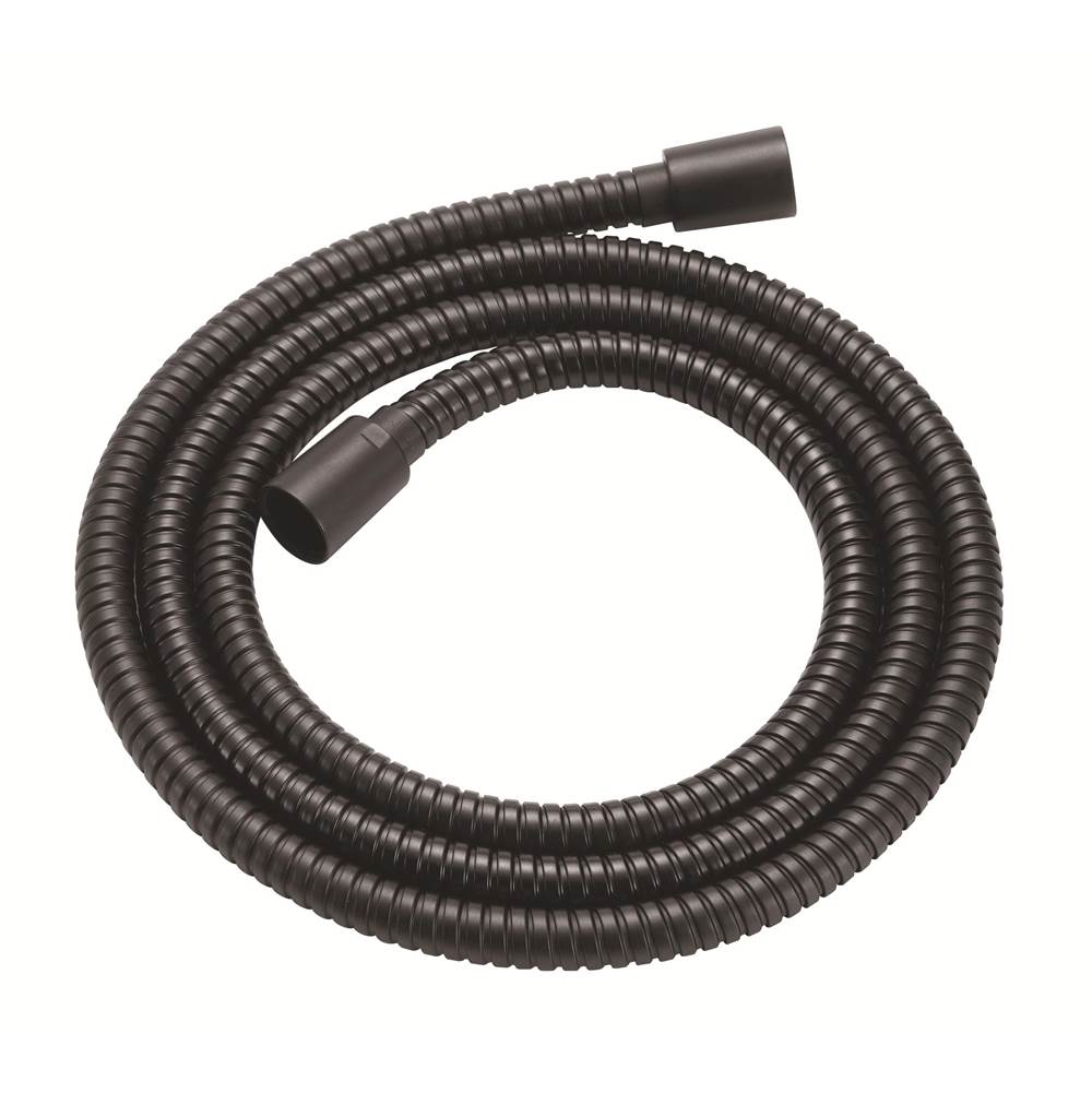 Gerber Plumbing - 72'' All Metal Interlock Shower Hose w/ Brass Conicals Satin Black - Satin Black
