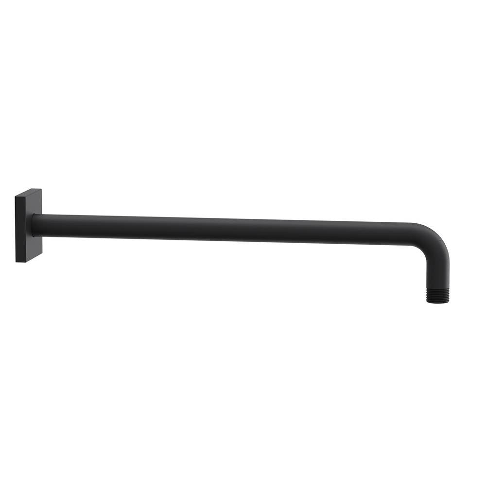Gerber Plumbing - 15'' Showerarm w/ Square Escutcheon Satin Black - Satin Black
