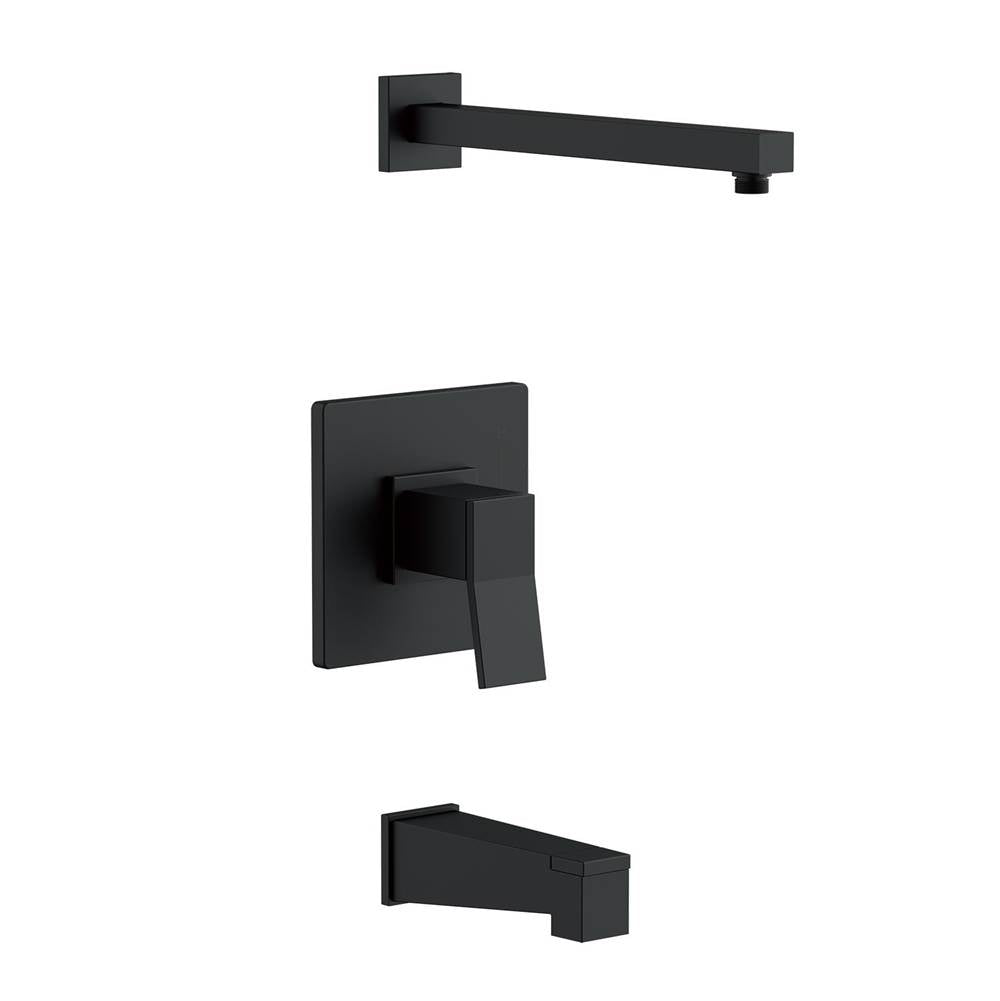 Gerber Plumbing - Avian 1H Tub & Shower Trim Kit & Treysta Cartridge Less Showerhead Satin Black - Satin Black