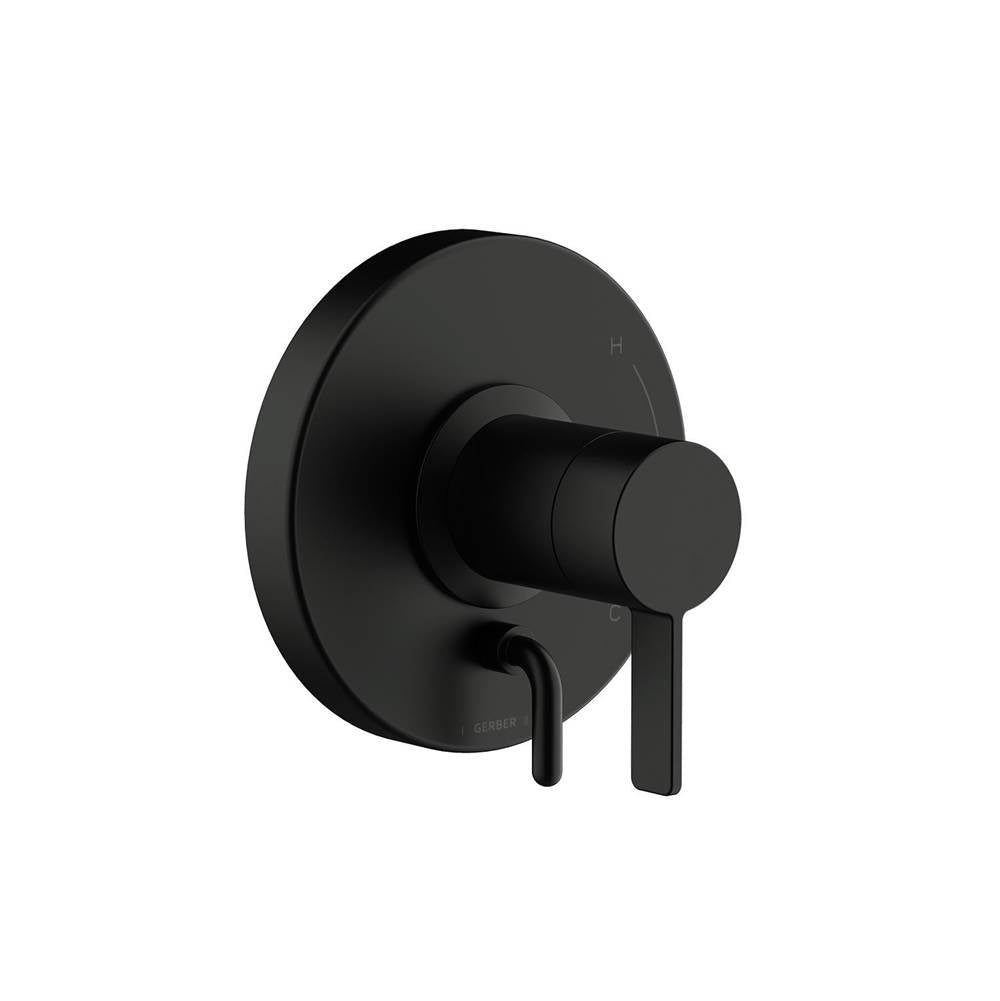 Gerber Plumbing - Amalfi 1H Valve Only Trim Kit & Treysta Cartridge with Diverter on Valve Satin Black - Satin Black
