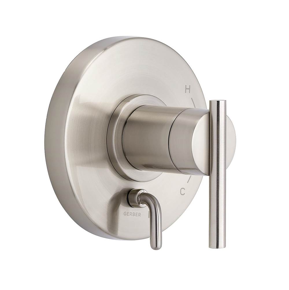 Gerber Plumbing - Parma 1H Pressure Balance Trim Kit & Treysta Cartridge for Valve Only w/ Diverter on Valve Brushed Nickel - Brushed Nickel