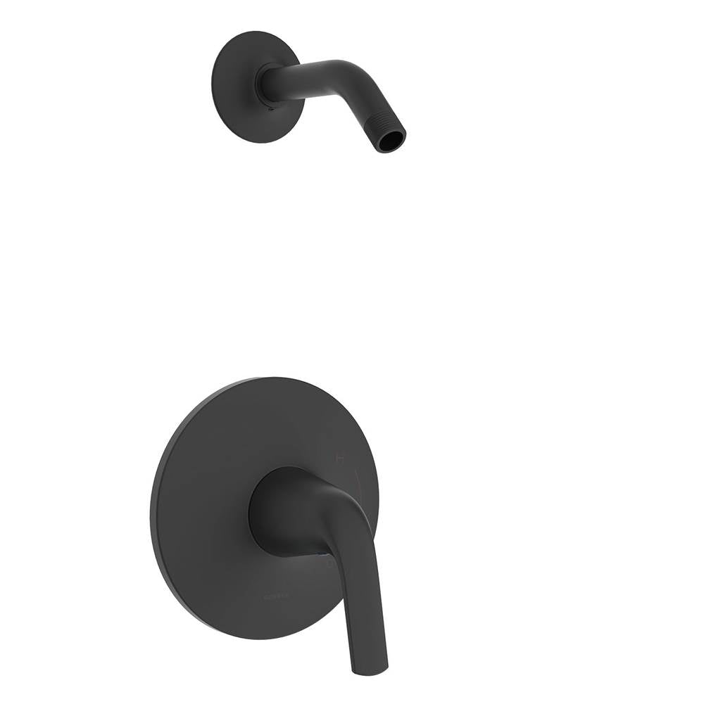 Gerber Plumbing - Lemora 1H Shower Only Trim Kit & Treysta Cartridge Less Showerhead Satin Black - Satin Black