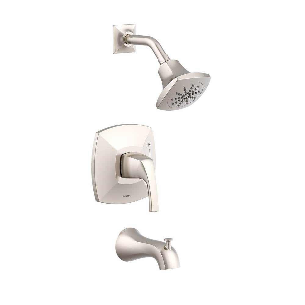 Gerber Plumbing - Vaughn 1H Tub & Shower Trim Kit & Treysta Cartridge 1.75gpm Brushed Nickel - Brushed Nickel