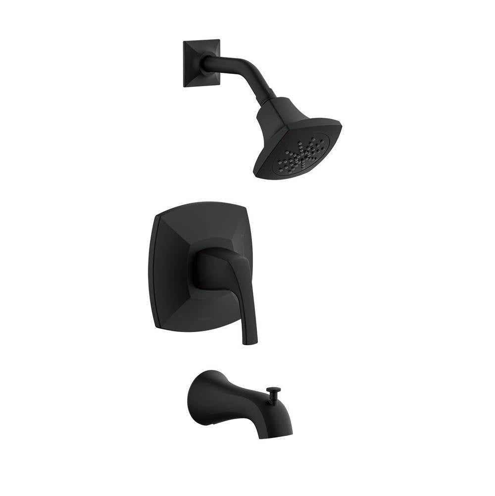 Gerber Plumbing - Vaughn 1H Tub & Shower Trim Kit & Treysta Cartridge 1.75gpm Satin Black - Satin Black