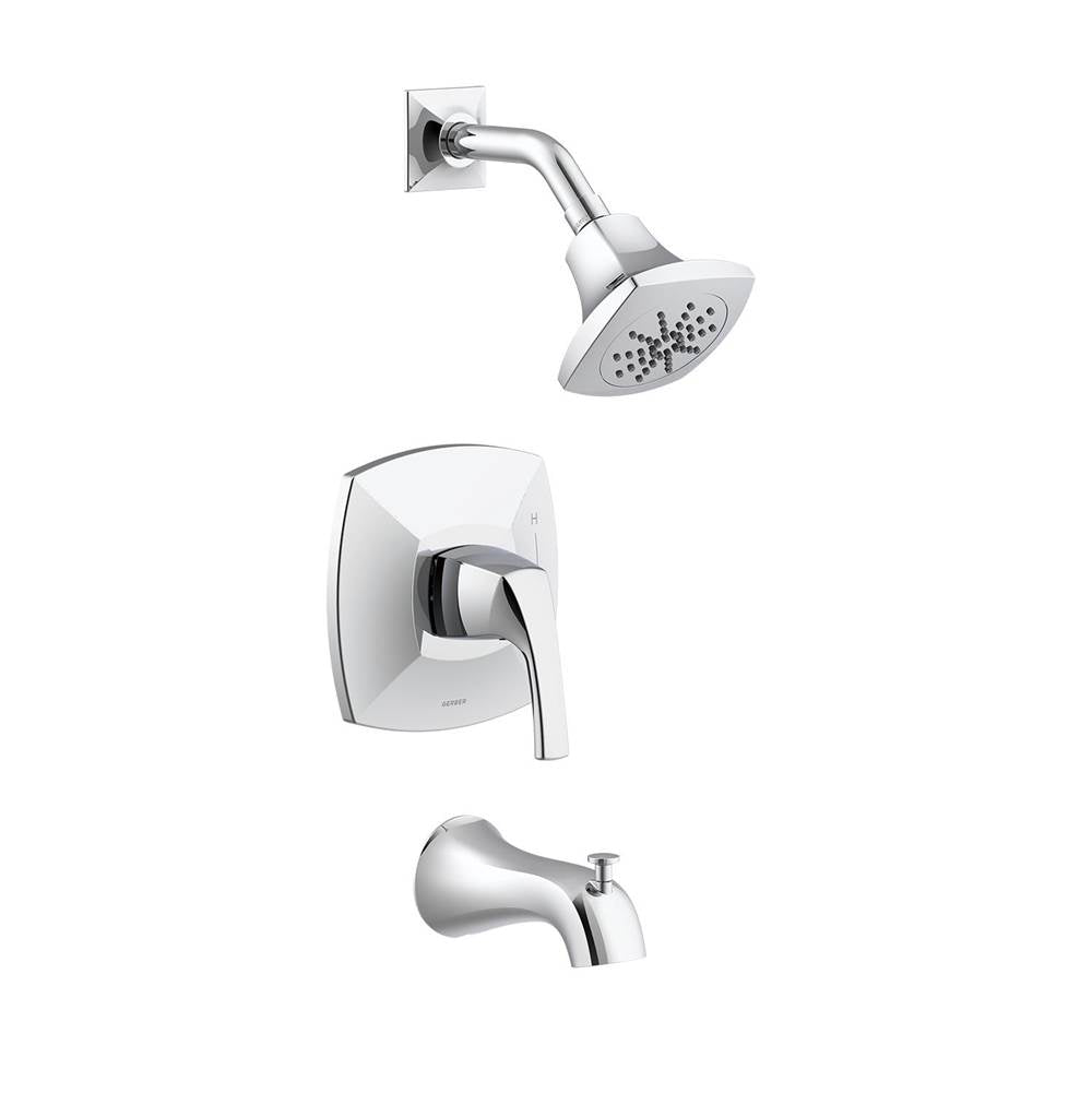 Gerber Plumbing - Vaughn 1H Tub & Shower Trim Kit & Treysta Cartridge 1.75gpm Chrome - Chrome