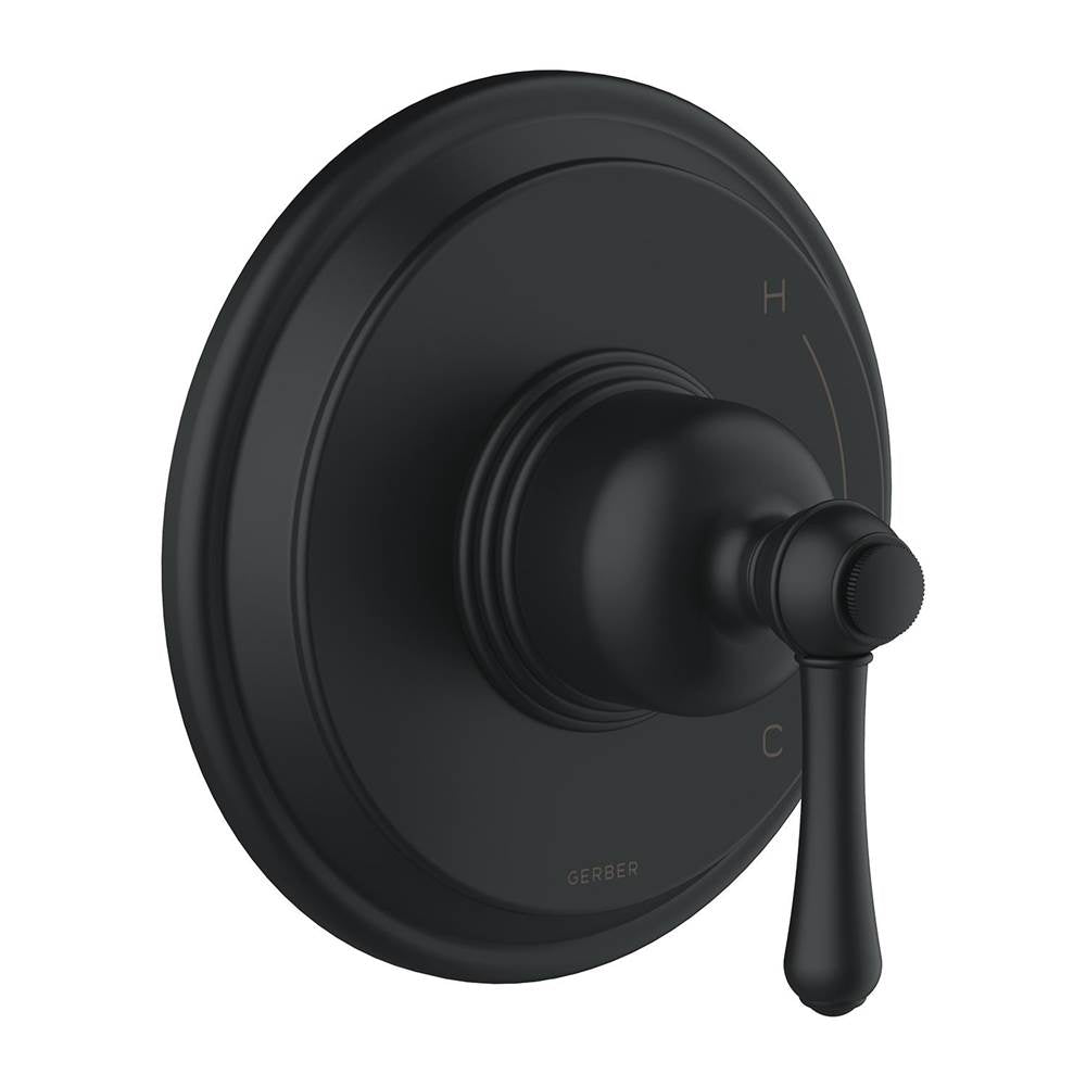 Gerber Plumbing - Opulence 1H Pressure Balance Trim Kit & Treysta Cartridge for Valve Only Satin Black - Satin Black