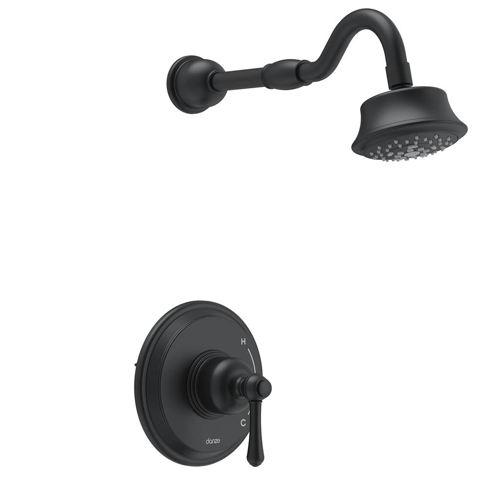 Gerber Plumbing - Opulence 1H Shower Only Trim Kit & Treysta Cartridge w/ 5 Function Showerhead 2.0gpm Satin Black - Satin Black