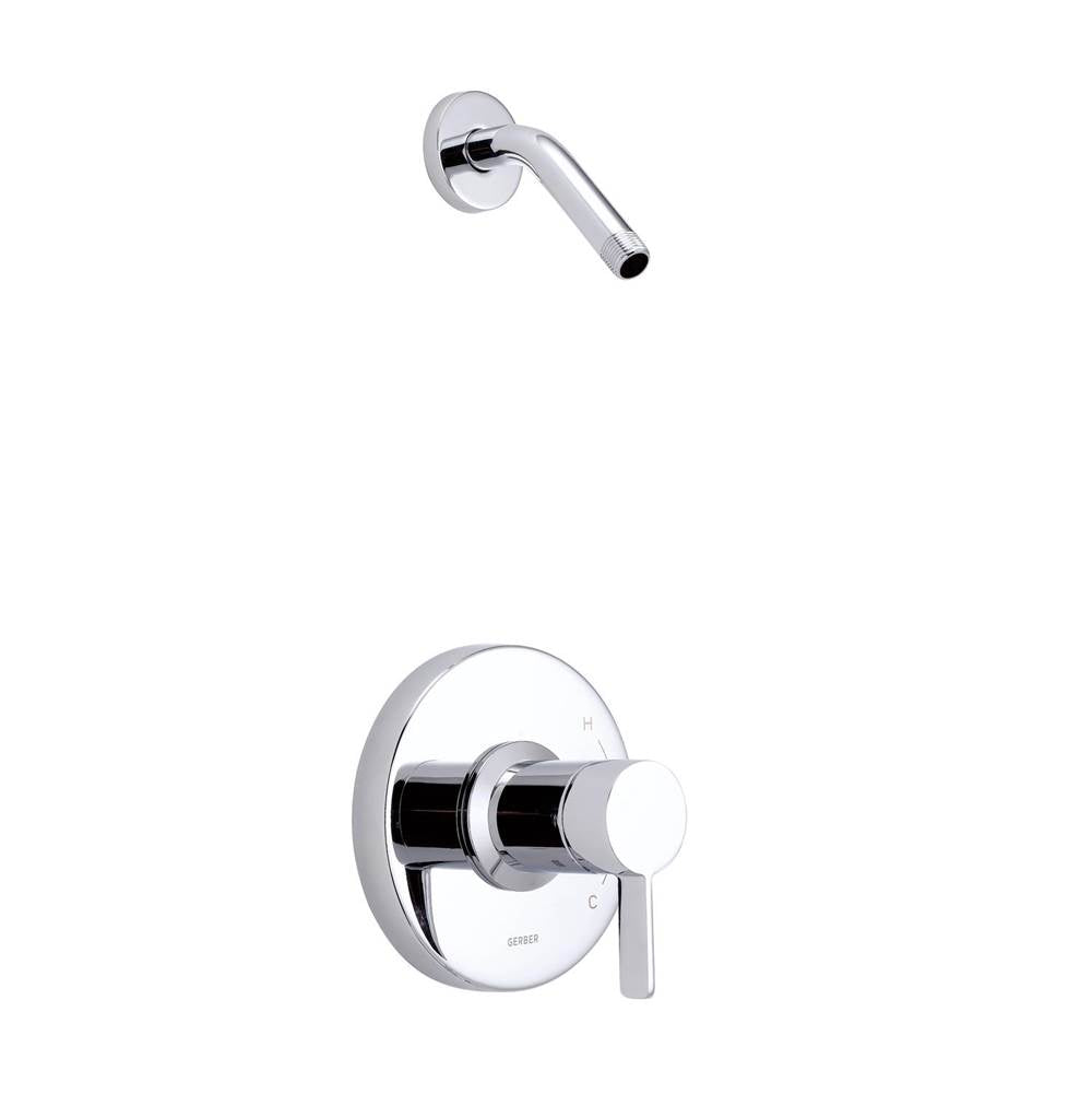 Gerber Plumbing - Amalfi 1H Shower Only Trim Kit & Treysta Cartridge Less Showerhead Chrome - Chrome