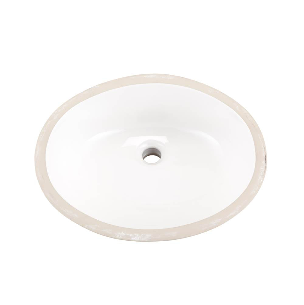 Luxoval Petite Undercounter Lav with Front Overflow 18.25''X15'' White